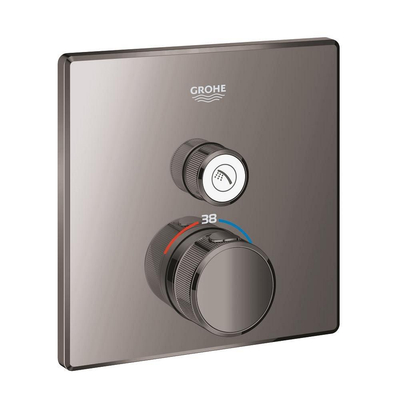 Grohe Grohtherm SmartControl Inbouwthermostaat - 2 knoppen - vierkant - hard graphite (antraciet)