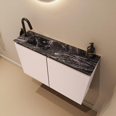 MONDIAZ TURE-DLUX 80cm toiletmeubel Rosee. EDEN wastafel Lava positie links. Met 1 kraangat.