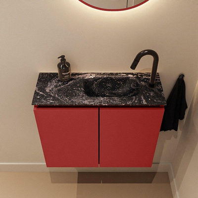 MONDIAZ TURE-DLUX meuble de toilettes 60 cm Fire. Lavabo EDEN Lava position droite. Avec 1 trou de robinet.