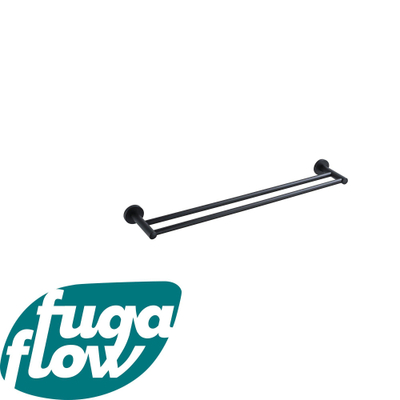 FugaFlow Eccelente Acces Handdoekhouder - dubbel - rond - Mat Zwart