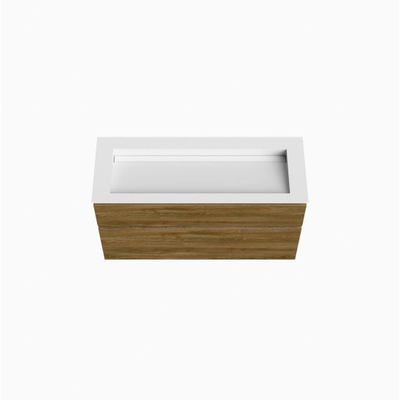 Mondiaz XABI ensemble de meuble de salle de bain - 120cm - meuble sous-vasque Chai - 2 tiroirs - lavabo AVON milieu - sans trou de robinet - Talc