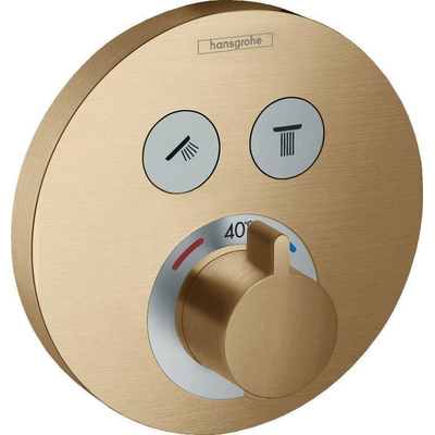 Hansgrohe Showerselect s afdekset thermostaat 2 functies brushed bronze SHOWROOMMODEL