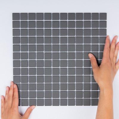 La Mosaic Factory London carreau mosaïque - 30x30cm - carrelage mural et de sol - Carré - Porcelaine Gris Foncé Mat