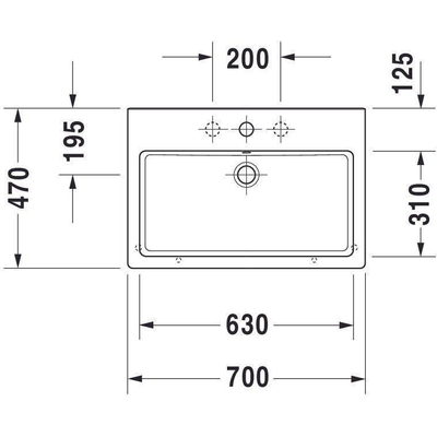 Duravit Vero Lavabo pour meuble 70x47cm aigisé avec 1 trou de robinet et WonderGliss Blanc