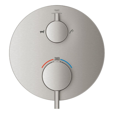 Grohe Atrio thermostatische afdekset met omstel supersteel