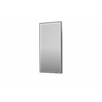 INK SP19 spiegel - 50x4x100cm rechthoek in stalen kader incl dir LED - verwarming - color changing - dimbaar en schakelaar - geborsteld RVS