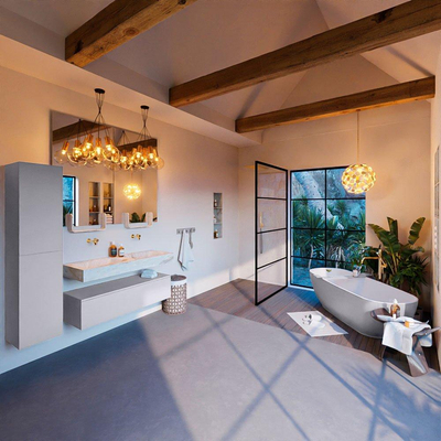 MONDIAZ ALAN - DLUX Ensemble meuble de salle de bains - 120cm - sous-meuble - Cale - 1 tiroir - lavabo suspendu - 2 bassins - 0 trous de robinet - Frappe