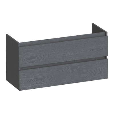 BRAUER Joy wastafelonderkast ondiep - 100x39x50cm - 2 softclose lades - greeploos - 1 sifon uitsparing - Timber Grey