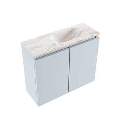 MONDIAZ TURE-DLUX Meuble de toilettes 60 cm Clay. EDEN lavabo Frappe position à droite. Sans trou de robinet.