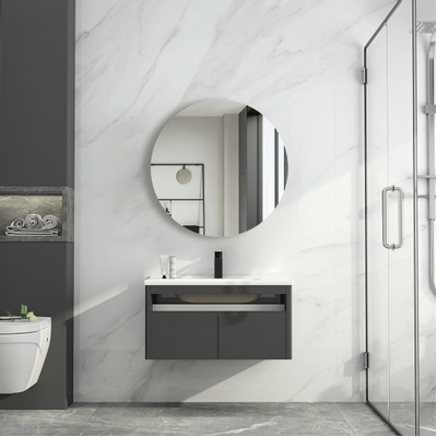 Saniclass lonato armoire de toilette miroir rond 60cm armoire 40x40x13cm noir