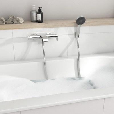 Hansgrohe Pulsify S Ensemble support de douche - douchette à main - support de douchette - flexible de douche - EcoSmart+ - avec flexible de douche - chrome