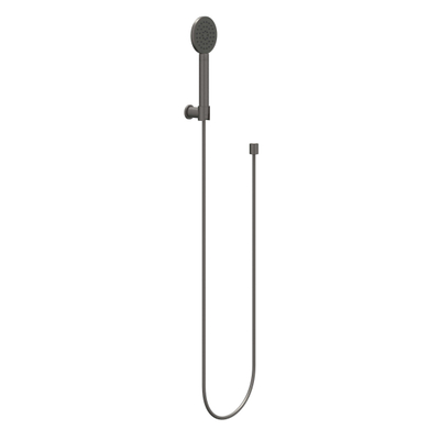 IVY Ensemble de douchette à main - rond - jet satiné - avec support mural réglable - flexible de douche 150cm - modèle barre - 120 cm - métal noir brossé PVD