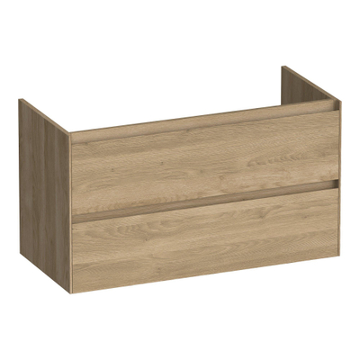 BRAUER Inspire wastafelonderkast 100 2 softclose lades - greeploos - 1 sifon uitsparing - Sunlit