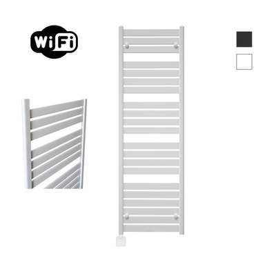 Sanicare HPW - Moda Elektrische Radiator - 160x60cm - 1159W - wifi - thermostaat - wit - linksonder - mat wit