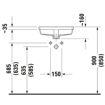 Duravit Vero inbouw wastafel 43x31,5 cm wit TWEEDEKANS