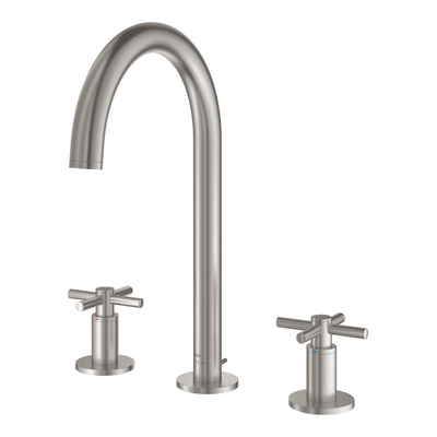 Grohe Atrio M-size 3-gats wastafelkraan m/waste supersteel