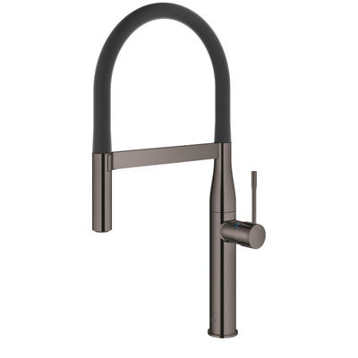 Grohe Essence Keukenkraan - hoog - 2 straalsoorten - met profesionele handdouche - hard graphite glans