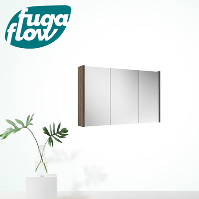 FugaFlow Eccelente Arredo miroir salle de bain armoire de toilette - 100x63x16cm - comprenant des panneaux latéraux - noyer (bois) -