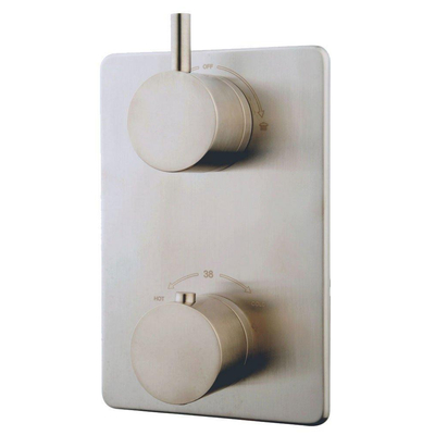 Wiesbaden Caral Ensemble de finition thermostat encastré 2 voies acier brossé PVD