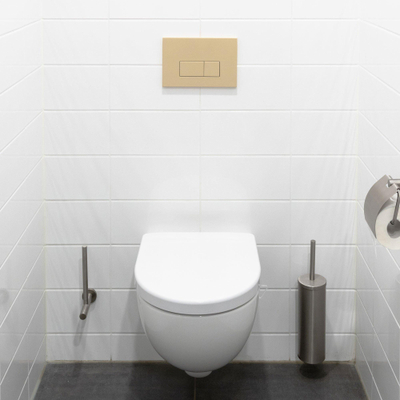 QeramiQ Push Plaque de commande - pour réservoir encastré Geberit UP320 - double chasse - boutons rectangulaires - plastique beige
