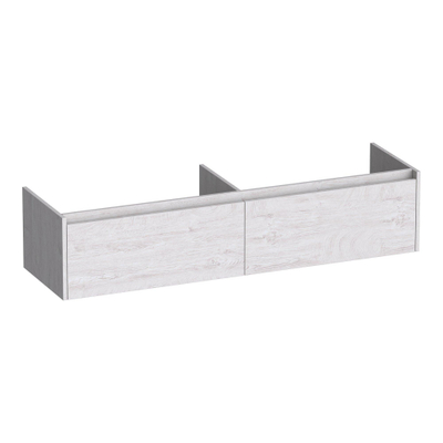 BRAUER Embrace meuble sous lavabo - 159,8x35x45,5cm - 2 tiroirs à fermeture douce - sans poignée - 2 découpes pour siphon - Forest Seashell