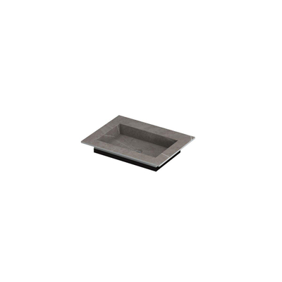 INK Post wastafel - 60x45x1cm - 1 wasbak - 0 kraangaten - keramiek Armani grey mat