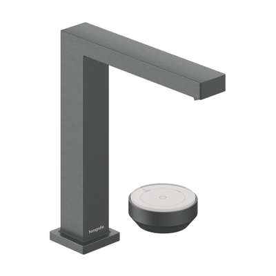 Hansgrohe Tecturis E wastafelkraan - model 150 - met waste - brushed black chrome (zwart)