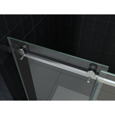 Wiesbaden Slide Nis schuifdeur - 140x200cm - 8mm - nano helder glas - chroom