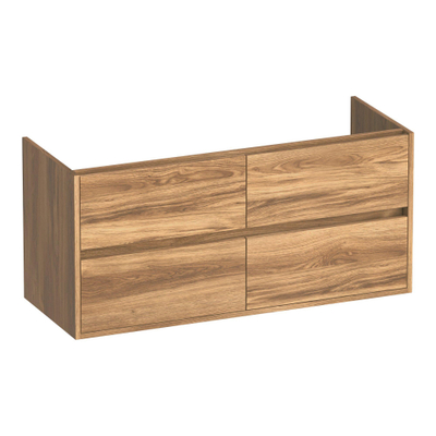 BRAUER Adore meuble sous-lavabo - 120x46x55cm - 4 tiroirs softclose - sans poignées - 2 découpes pour siphon - Honey