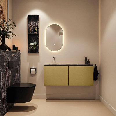 MONDIAZ TURE-DLUX Meuble de toilette 120 cm Oro. EDEN lavabo Lava position gauche. Sans trou de robinet.