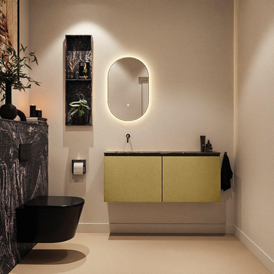 MONDIAZ TURE-DLUX Meuble toilette - 120cm - Oro - EDEN - vasque Lava - position gauche - sans trou de robinet