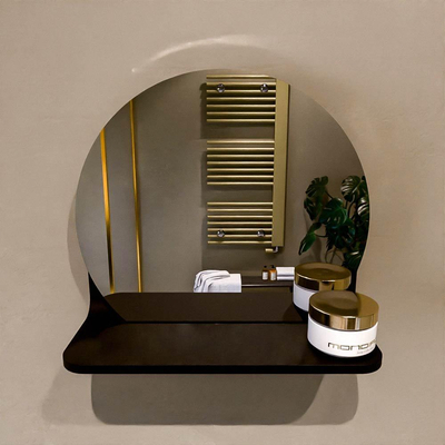 Mondiaz SPOT miroir – Ø 30 cm – avec tablette – Urban (noir)