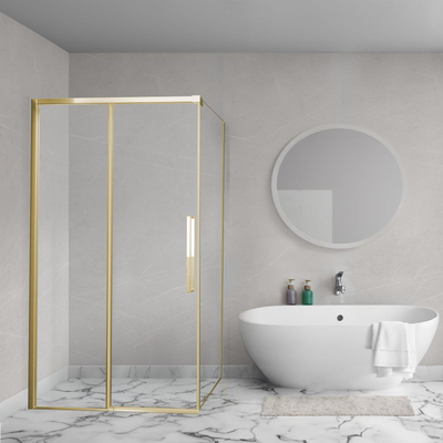 Aqua Vista Lokla paroi latérale - 90x200cm - incl. kit de montage - pour cabine de douche - or brossé