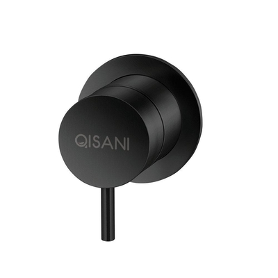 Qisani Flow thermostatische 2-wegs inbouwkraan met omstel en inbouwdeel mat Zwart