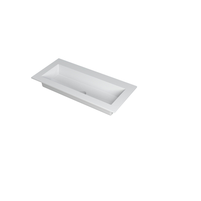 INK Kraft wastafel - 100x45x1cm - 1 wasbak - 0 kraangaten - wit mat
