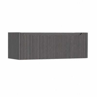 H&R Badmeubelen Juice Wastafelonderkast - 120x45x40cm - rechterhoek afgerond - 3D-front - 1 lade - geïntegreerde greep - wenge