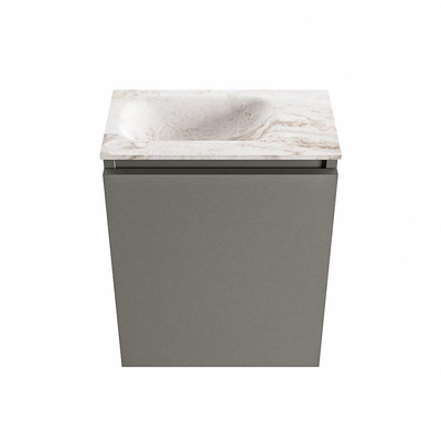 MONDIAZ TURE-DLUX 40cm toiletmeubel Smoke. EDEN wastafel Frappe positie links. Met 1 kraangat.