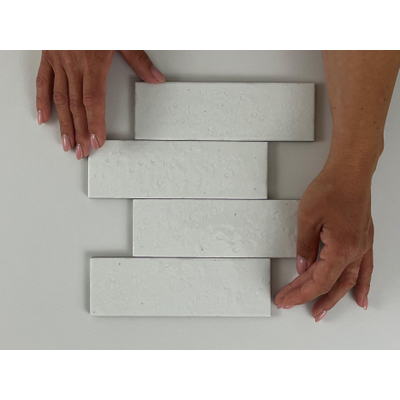 SAMPLE Terravito Nocino wandtegel - 6x18.6cm - White glans (wit)