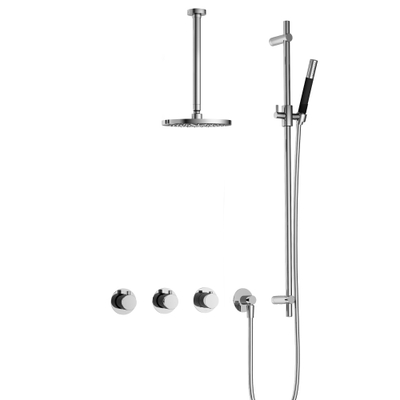 Hotbath Cobber IBS70 Regendoucheset - inbouw - 30cm plafondarm - 20cm ronde hoofddouche - staafhanddouche - glijstang - hoogglans chroom