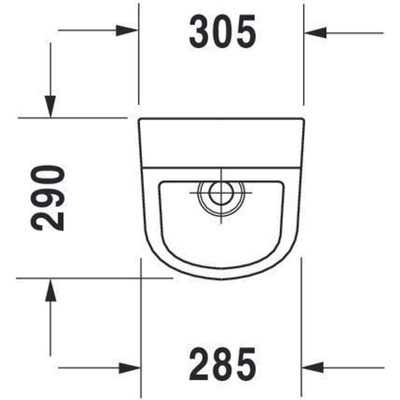 Duravit D-code Urinoir - 305 x 290 mm - verdekte toevoer - rimless - met bevestiging - wit