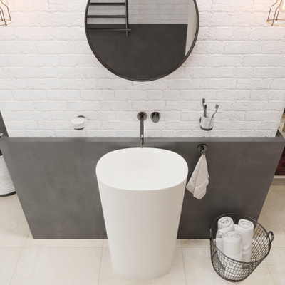 Ideavit Solidcliff lavabo à poser 50x35x90cm Solid surface blanc mat