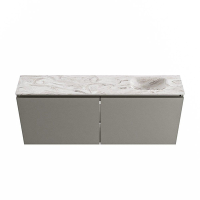 MONDIAZ TURE-DLUX 120cm toiletmeubel Smoke. EDEN wastafel Glace positie rechts. Zonder kraangat.