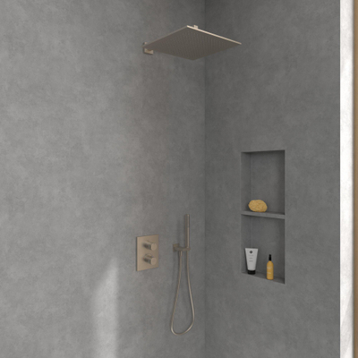 Villeroy & Boch Universal Showers hoofddouche - 35cm - vierkant - Matt Brushed Nickel (RVS)