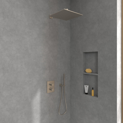 Villeroy & Boch Universal Showers regendouche - 35x35cm hoekig - Brushed Nickel (rvs)