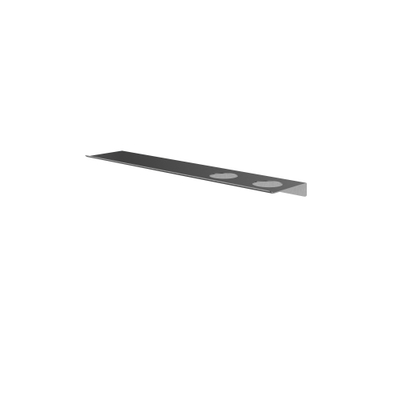 Hotbath &MORE Planchet - 60cm - inclusief bevestigings rails - 2 uitsparingen - voor zeepdispenser of beker - Geborsteld gunal - PVD - (antraciet)