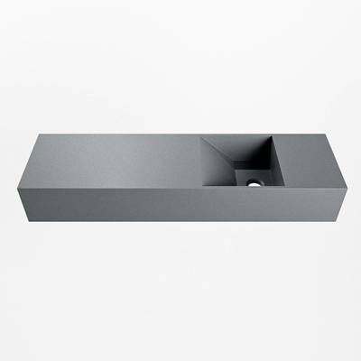 Mondiaz TYNE Lave-mains - 80x23x12cm - vasque à droite - sans trous de robinet - solid surface - Plata