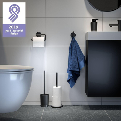 Tiger Tune Porte-rouleaux de réserve autoportant Noir métal brossé / Noir 12.6x35.6x12.6cm