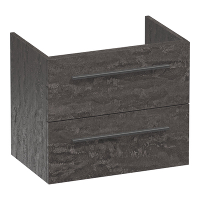 BRAUER Trust meuble sous-lavabo peu profond 60 sans poignées rapportées 2 tiroirs à fermeture douce et 1 découpe pour siphon - Damascus