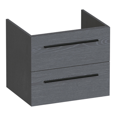 BRAUER Trust wastafelonderkast 60 excl. opbouwgrepen 2 softclose lades en 1 sifon uitsparing - Timber Grey