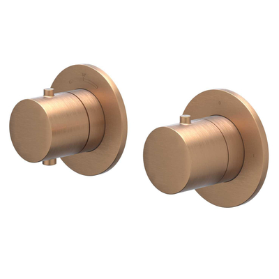 IVY Bond Partie apparente - pour mitigeur thermostatique encastré - 2 voies - inverseur à arrêt - symmetry - rosace ronde - Cuivre PED